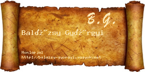 Balázsy Györgyi névjegykártya